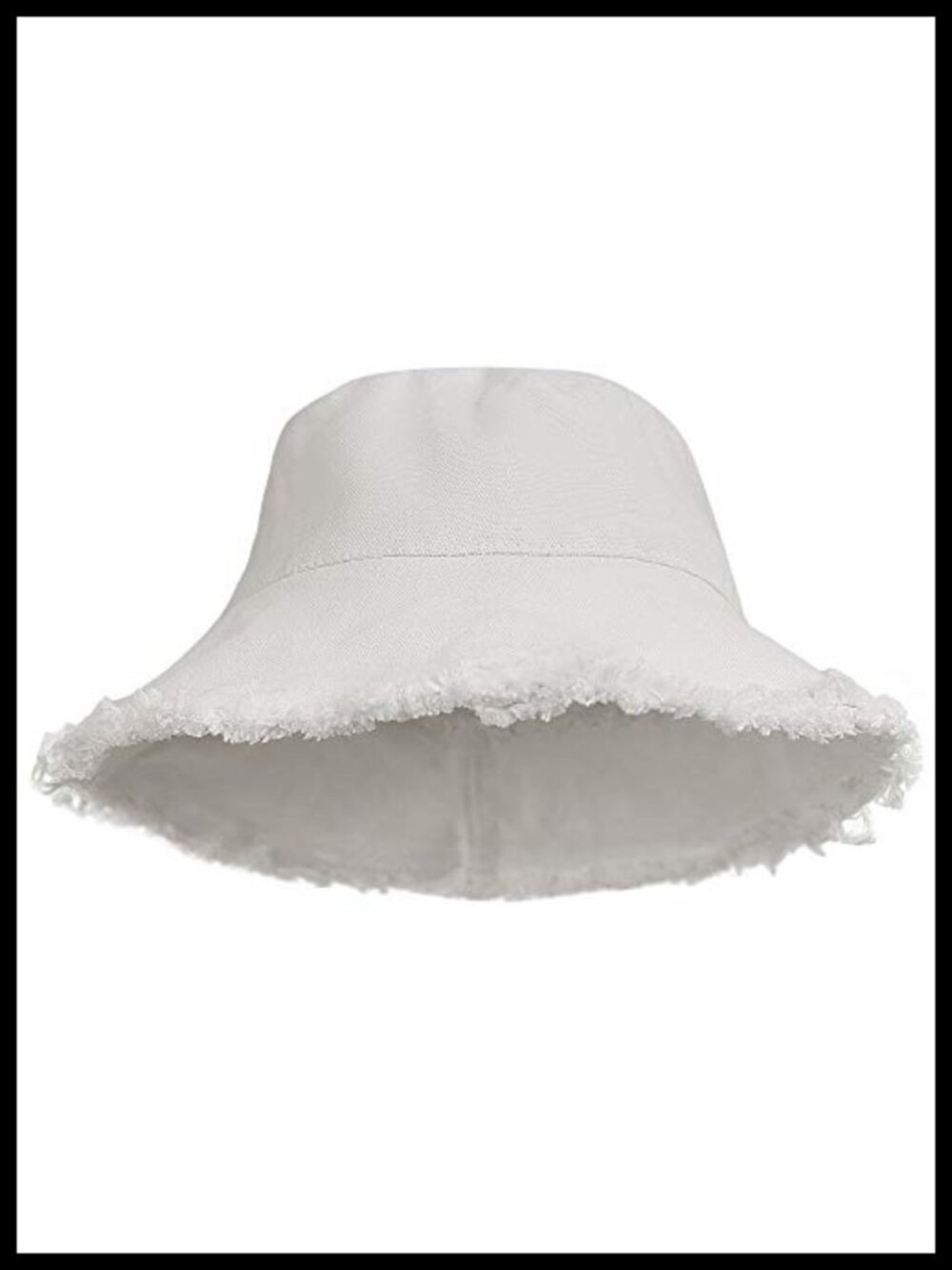 Women's Distressed Washed-Cotton Bucket Hat with Frayed Brim - UPF 50+ Sun